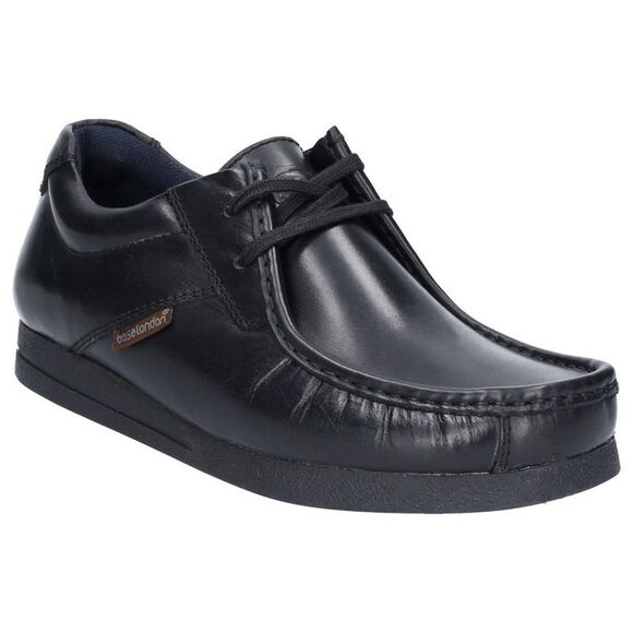 Base London Mens Leather Event Waxy Lace Up Shoe / Black